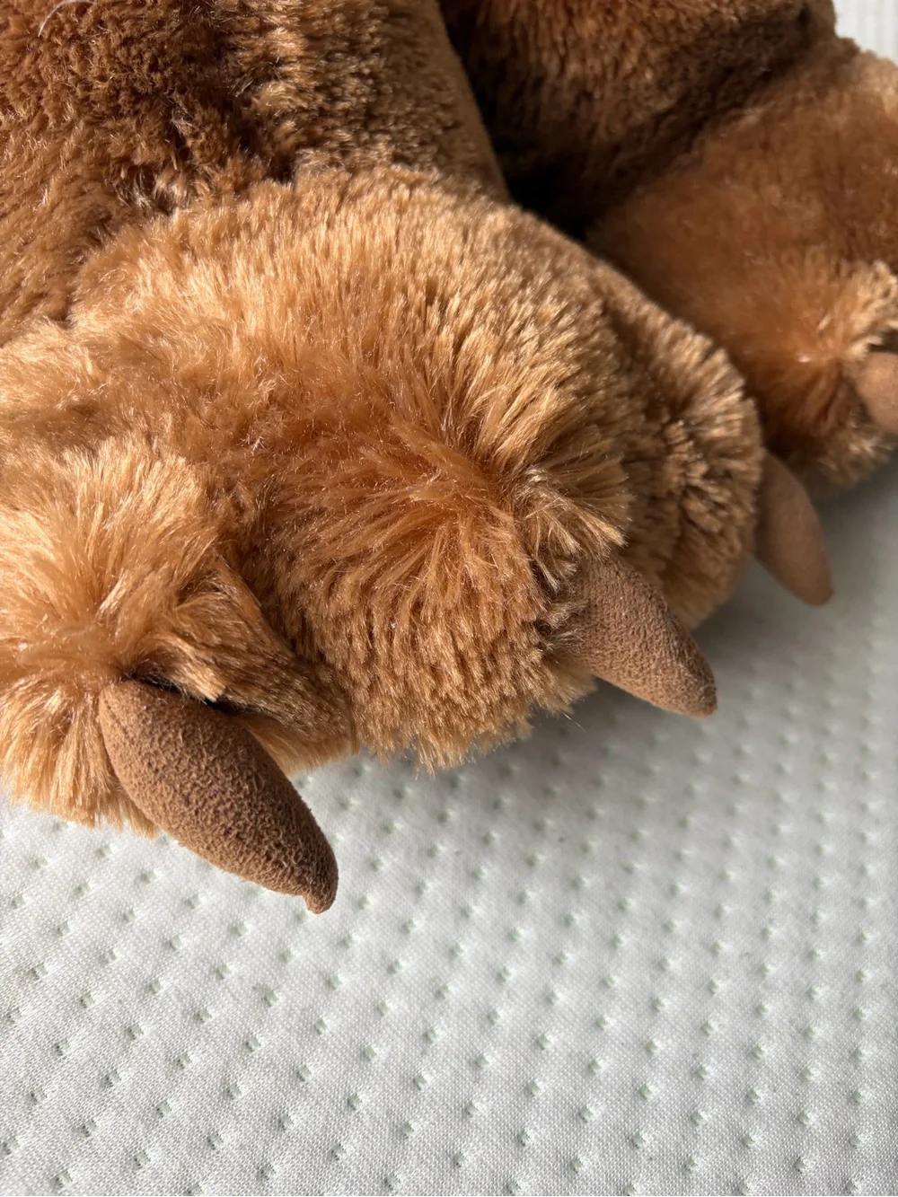 Lazy One Kids Bear Paw Slippers Size M 13-3 Brown Fuzzy Plush Animal Claw